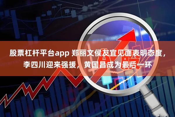 股票杠杆平台app 郑丽文侯友宜见面表明态度，李四川迎来强援，黄国昌成为最后一环